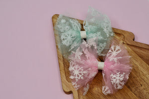 Snowflake Tulle Puff Bows