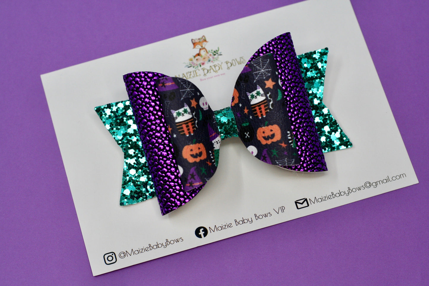 Halloween Kitties Large Ellie Bow