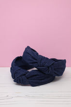 Load image into Gallery viewer, Denim Top Knot Headband
