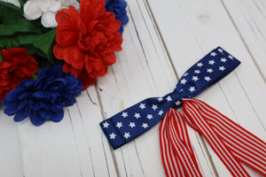 Star Spangled Double Layer Annie Bow (Alligator Clip Only)