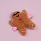 Girly Gingerbread Felted Shape Clip