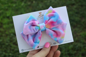 Tie Dye Melt Velvet Avery Bow