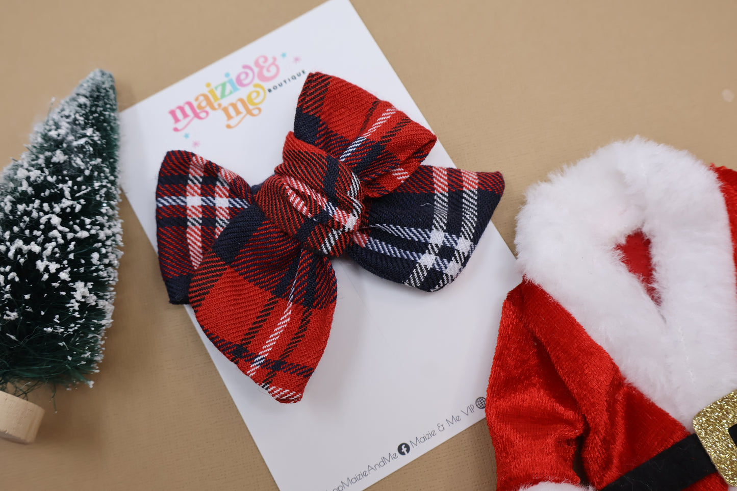 Cozy Christmas Plaid XL Everly Bow