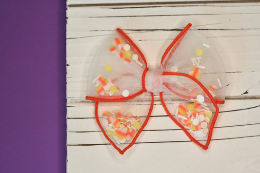 Candy Corn Remi Shaker Bow (ALLIGATOR CLIP ONLY)