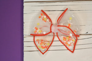 Candy Corn Remi Shaker Bow (ALLIGATOR CLIP ONLY)