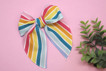 Load image into Gallery viewer, Bright Summer Stripes Large Remi Bow
