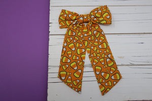 Candy Corn Medium Coquette Bow (Alligator Clip Only)