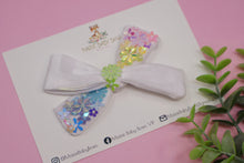 Load image into Gallery viewer, Rainbow Flower Sequined Velvet Posie Bow (Alligator Clip Only)
