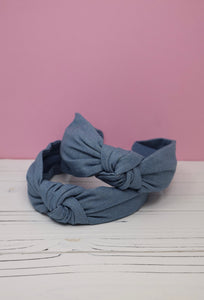 Denim Top Knot Headband