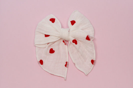 Simple Hearts Muslin Gauze Medium Remi Bow