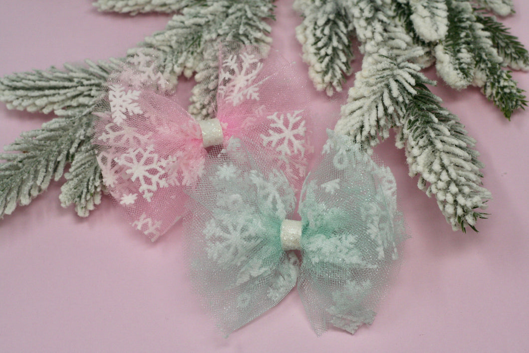 Snowflake Tulle Puff Bows