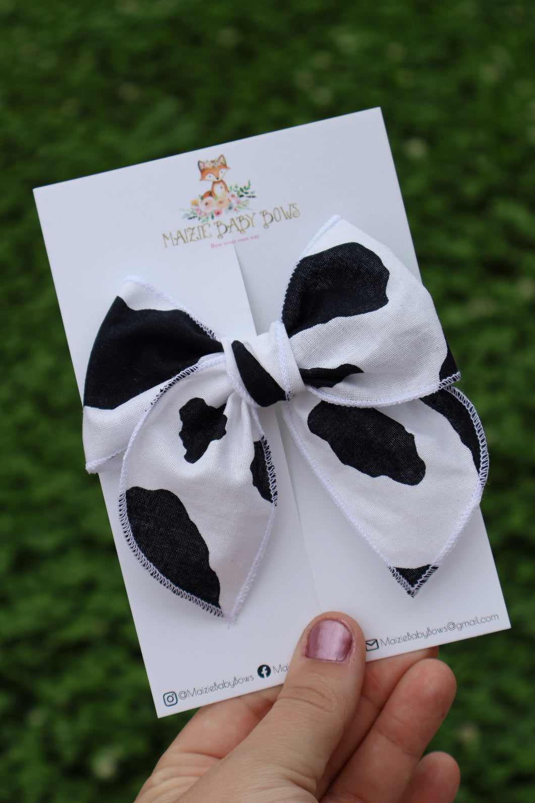 Cow Print Medium Remi Bow