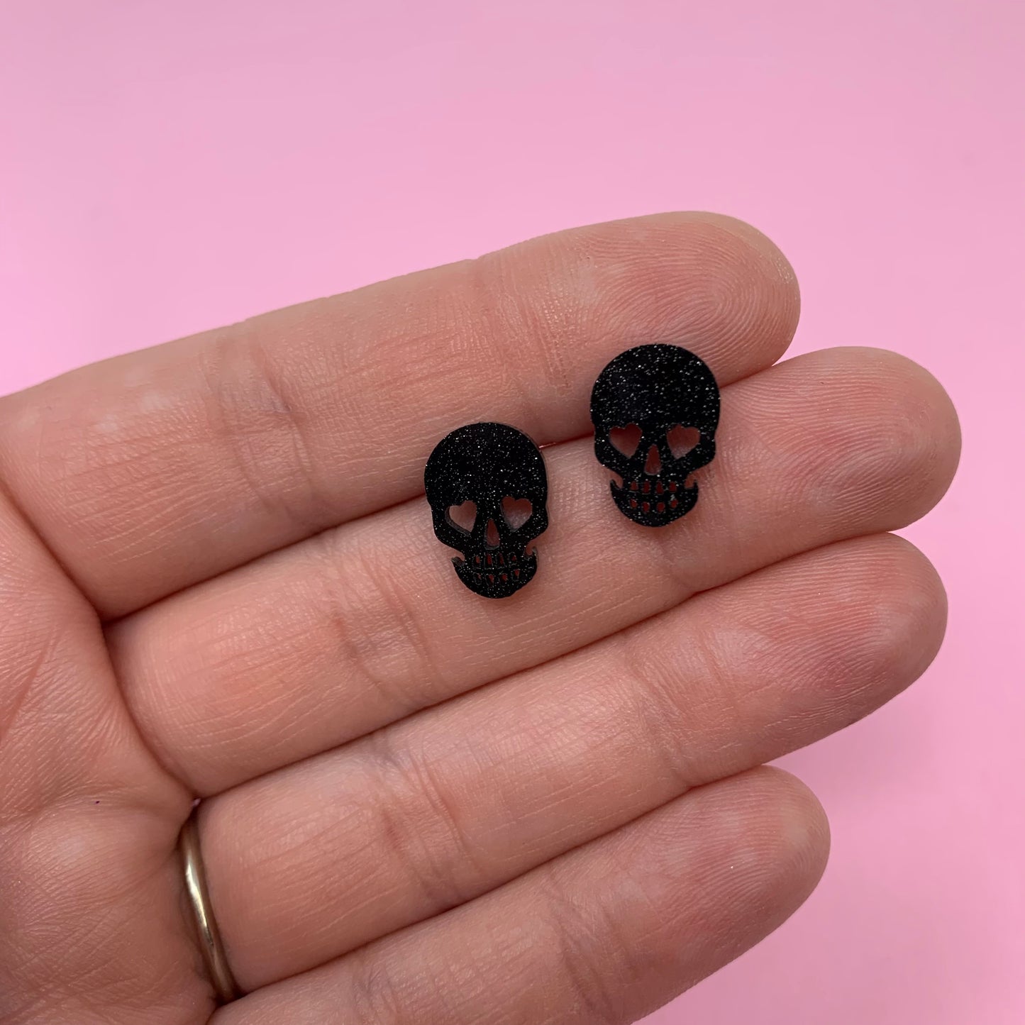 Glitter Skulls Acrylic Studs