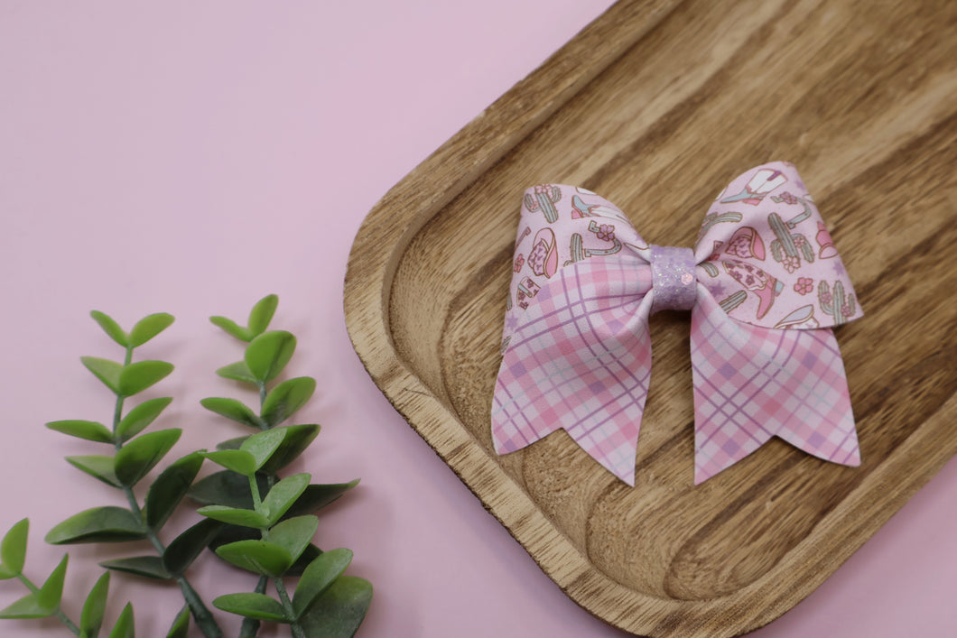 Western Pastel Plaid Callie Bow