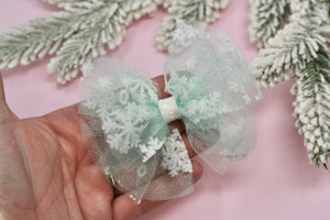 Snowflake Tulle Puff Bows