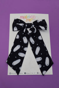 Midnight Ghosts Medium Coquette Bow (Alligator Clip Only)