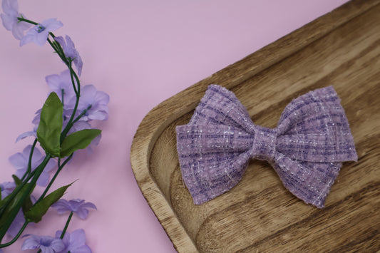 Purple Sparkle Tweed Jayme Bow