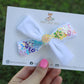 Rainbow Flower Sequined Velvet Posie Bow (Alligator Clip Only)