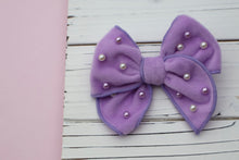 Load image into Gallery viewer, Pastel Plush &amp; Pearled Medium Remi Bow (Alligator Clip Only)
