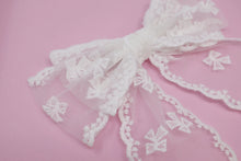 Load image into Gallery viewer, *SLIGHTLY FLAWED* Bow and Lace Chunky Coquette Bow (Alligator Clip Only)
