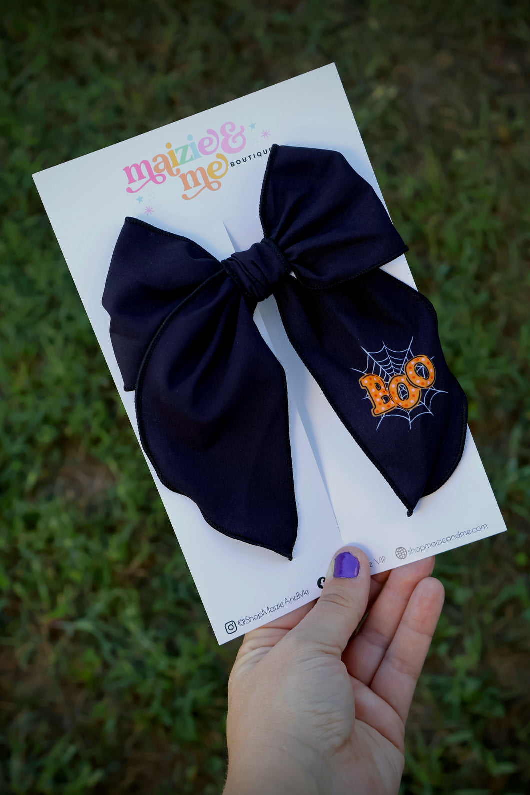 Black Boo XL Remi Bow (Alligator Clip Only)