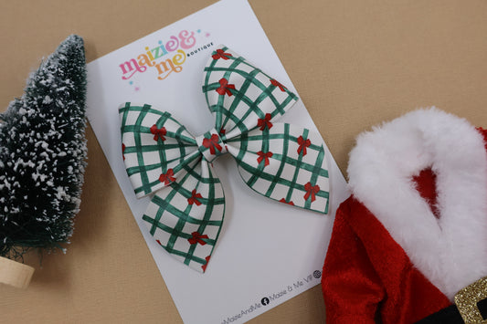 Holiday Bow Gingham Large Giana Bow