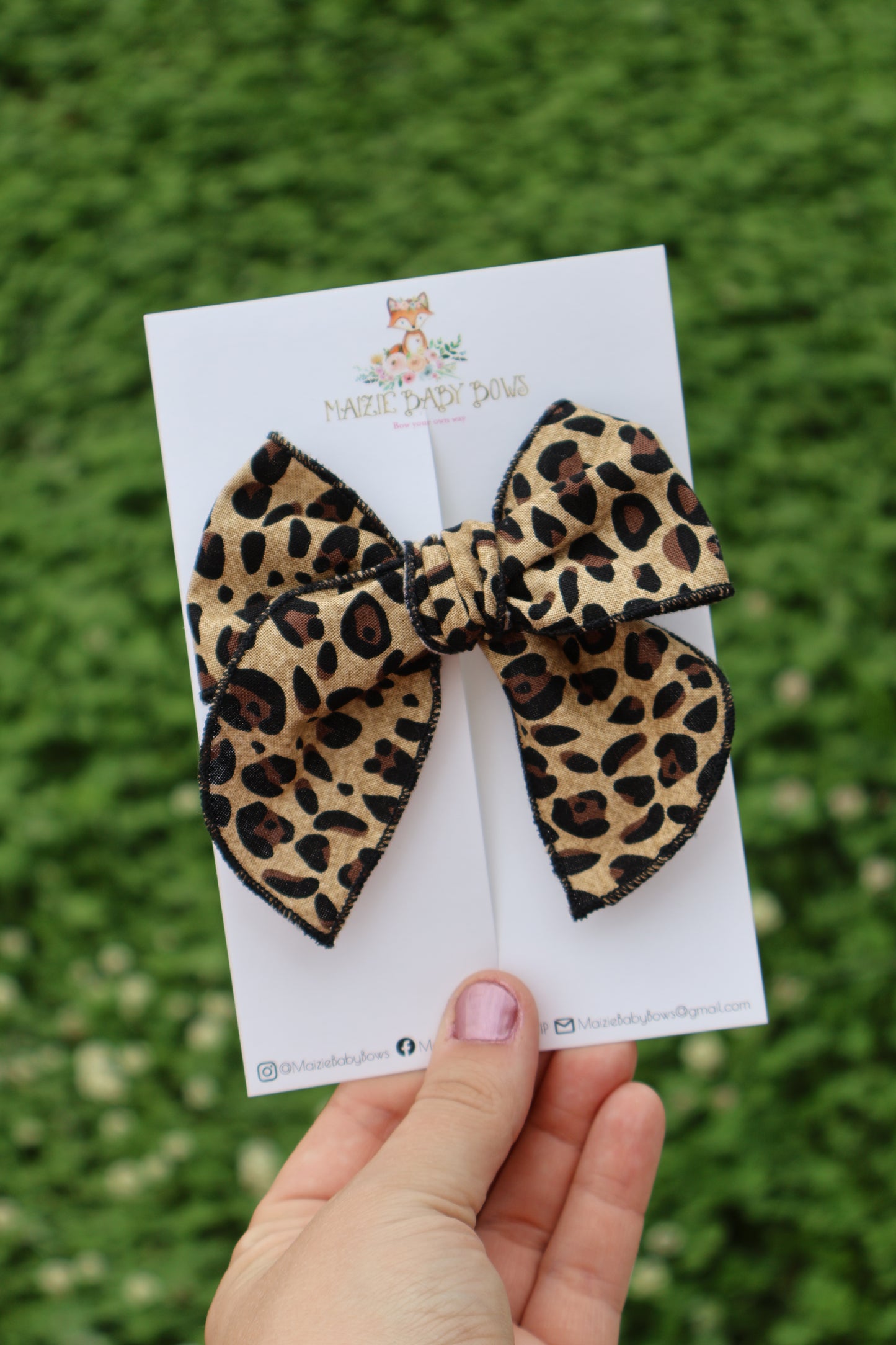 Perfect Leopard Medium Remi Bow