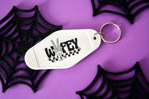 Skeleton Wifey Motel Keychain