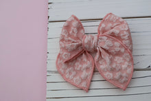 Load image into Gallery viewer, Embossed Floral Medium Remi Bows (Alligator Clip Only)
