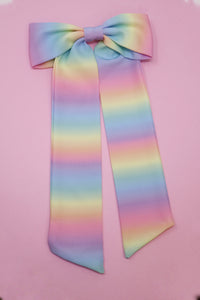 Rainbow Ombré Large Coquette Bow (Alligator Clip Only)