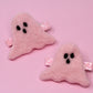 Pink Ghost Felted Shape Clip