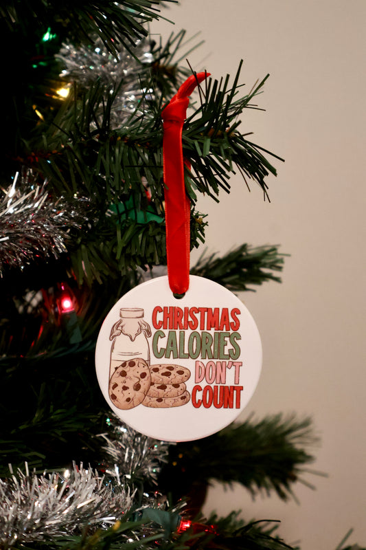 Christmas Calories Don’t Count Ceramic Ornament