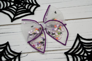 Batty Babe Remi Shaker Bow (ALLIGATOR CLIP ONLY) (Glow in the Dark Stars)