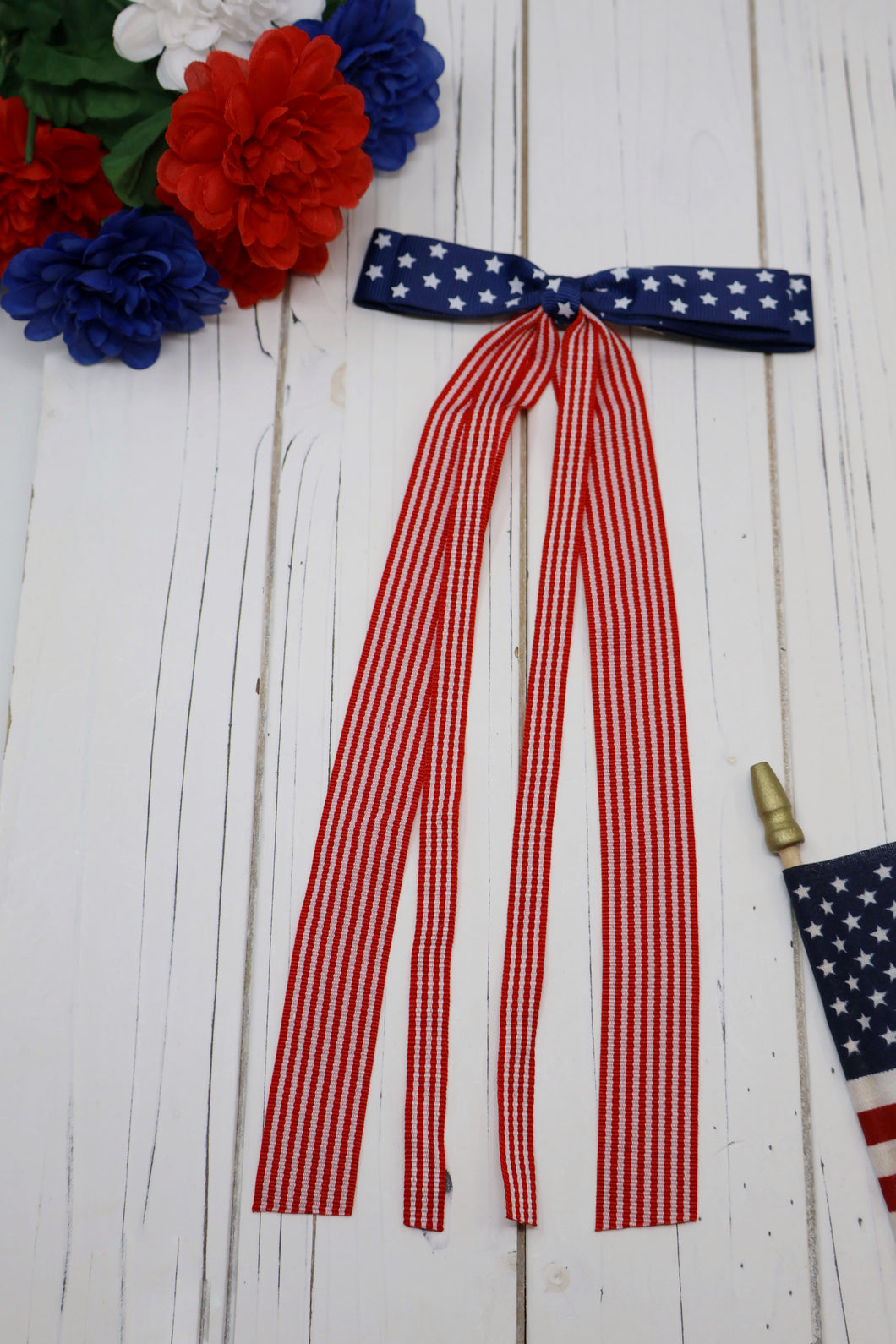 Star Spangled Double Layer Annie Bow (Alligator Clip Only)