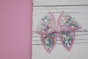 Rainbows & Flowers Small Remi Shaker Bow (Alligator Clip Only)