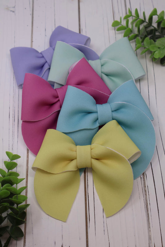 Pastel Solid Gracie Bow (Alligator Clip Only)