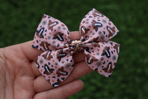 Boho Cows Large Wren Bow