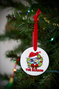 Tis the Season Pup Ceramic Ornament