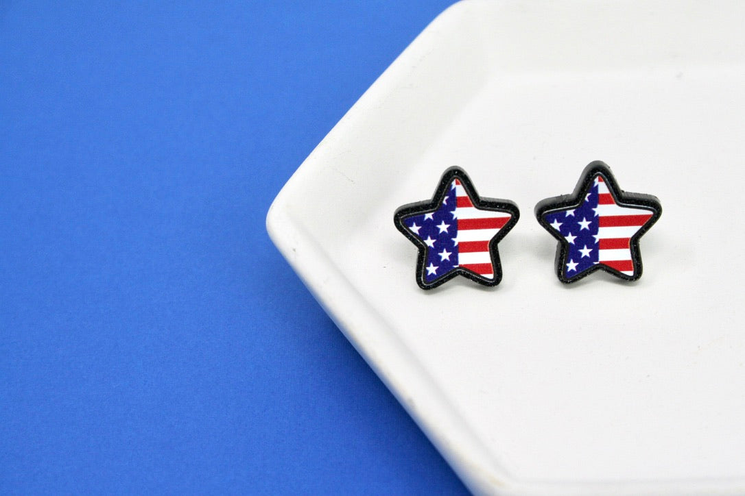 American Flag Star Acrylic Studs