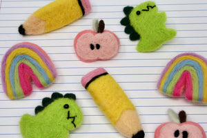 Apple Felted Shape Clip