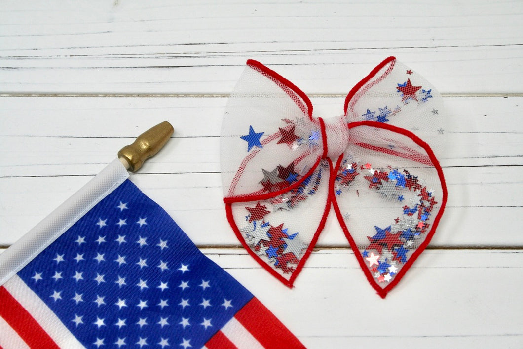 Star Spangled Small Remi Shaker Bow (ALLIGATOR CLIP ONLY)