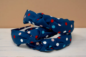 Patriotic Polka Dots Top Knot Headband