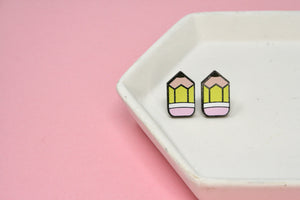 Yellow Pencil Acrylic Studs