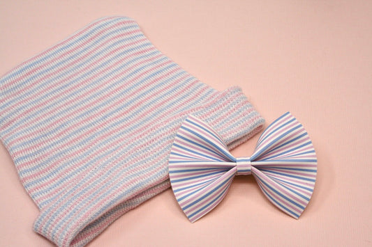 Newborn Hospital Hat Stripes Mini Kate Bow