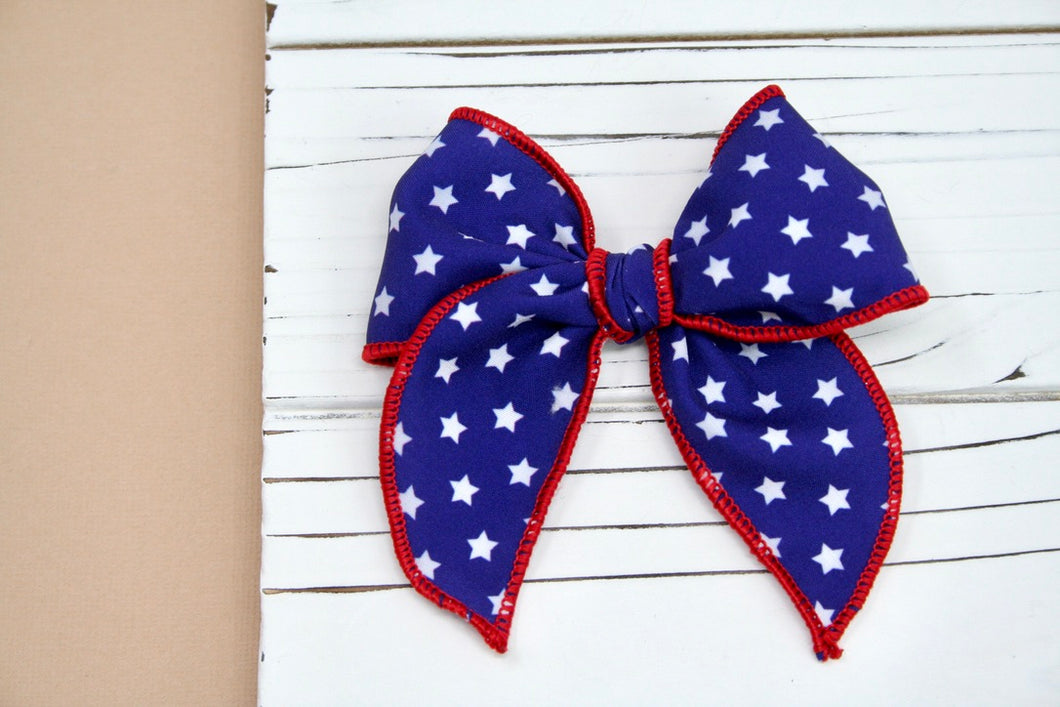 Sweet Navy Stars Small Remi Bow