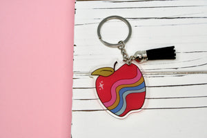 Groovy Apple Acrylic Keychain