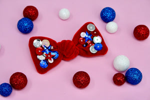 Patriotic Sequined Velvet Rory Bows