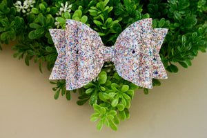 Sprinkled Spring Chunky Glitter Large Ellie Bow