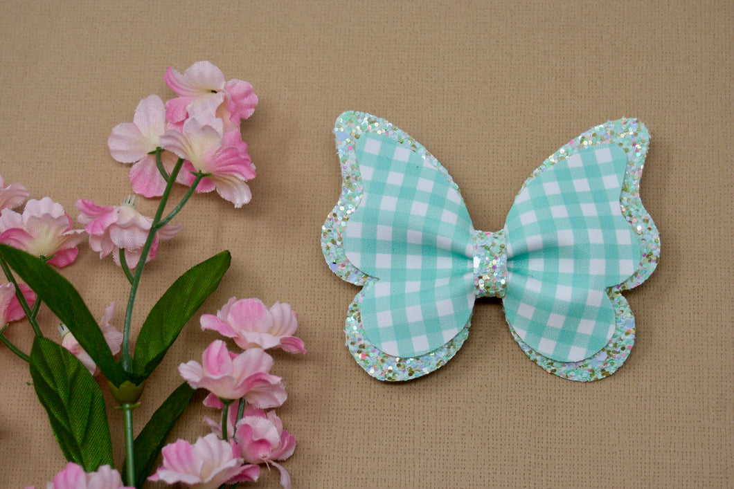 Teal Gingham Rylee Bow