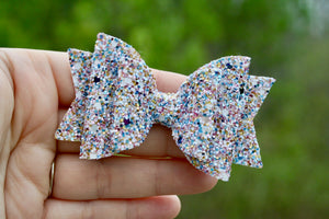 Sprinkled Spring Chunky Glitter Medium Ellie Bow